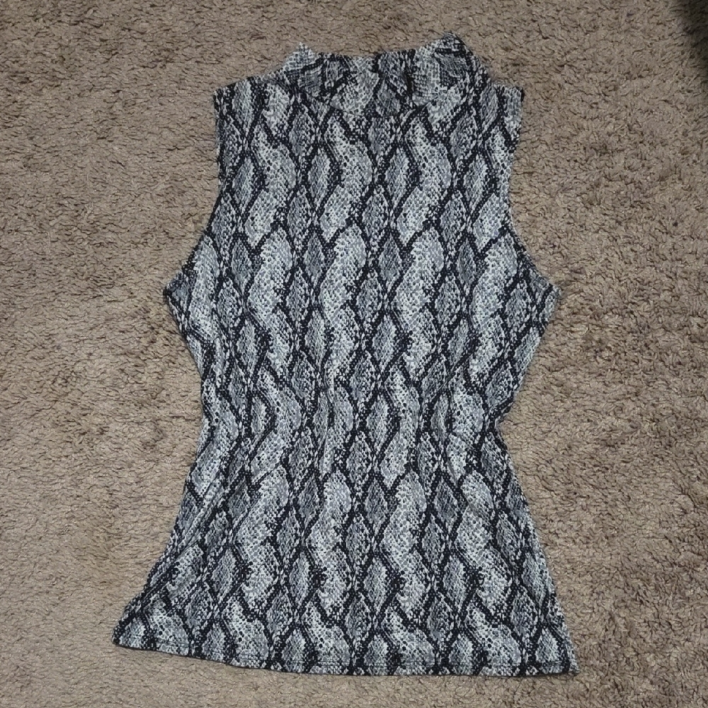 Black and Gray Snake Print Soft Tank Top